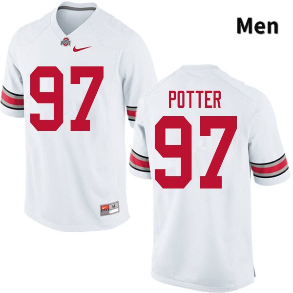 Ohio State Buckeyes Noah Potter Men's #97 White Authentic Stitched College Football Jersey